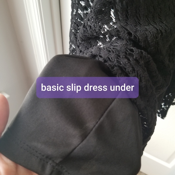 Xhilaration Black Lace overlay Dress Size XXL - Picture 3 of 5